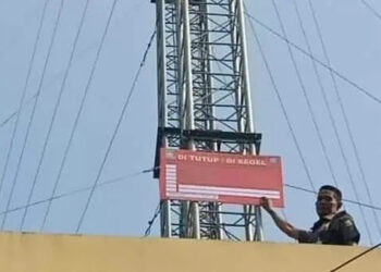 Lagi, Menara BTS Disegel Satpol PP
