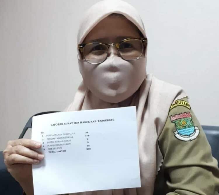176 Pemohon Surat Izin Masuk Kabupaten Tangerang Ditolak