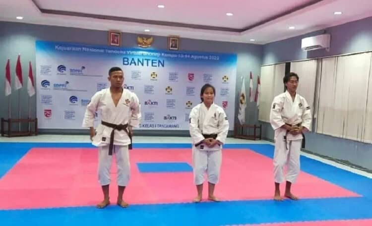GAGAL DI FINAL: Atlet kempo Banten saat berlaga di Kejurnas kempor virtual Piala Menkominfo. (ISTIMEWA)