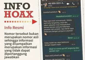 HOAKS DAN KONFIRMASI: Salah satu hoaks yang sempat beredar. (ISTIMEWA)
