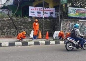 DLH Tangsel babat Sampah di Median Jalan