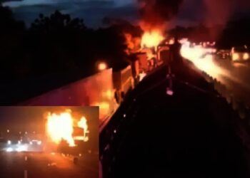 Akibat Bus Arimbi Terbakar, Tol Tangerang-Merak Mengular