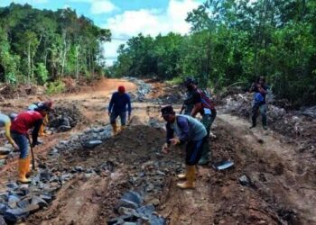 Jalan Pedesaan Gununganten-Jayasari Tahap Pengerasan