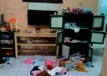 Ditinggal Kerja Rumah Diacak-acak Maling, Emas Kawin Digondol