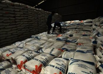 Stok beras di gudang Bulog Sub Divre Serang. (ISTIMEWA)