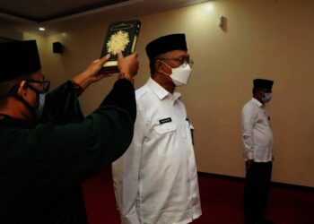 PELANTIKAN–Pelantikan dan pengukuhan, di Ruang Rapat Rumah Dinas Gubernur Banten, Jl. Jenderal Ahmad Yani No. 158, Kota Serang, Kamis (26/8/2021). (ISTIMEWA)