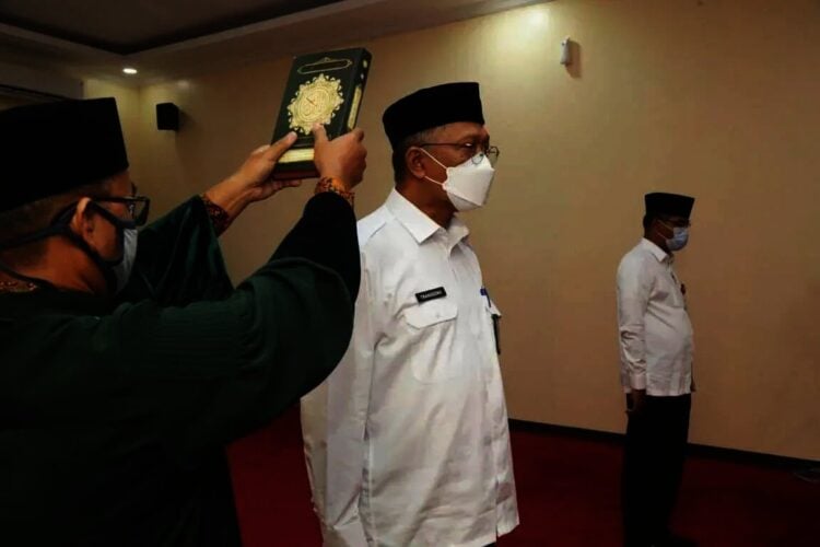 PELANTIKAN–Pelantikan dan pengukuhan, di Ruang Rapat Rumah Dinas Gubernur Banten, Jl. Jenderal Ahmad Yani No. 158, Kota Serang, Kamis (26/8/2021). (ISTIMEWA)