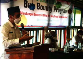 SAMBUTAN–Kepala Diskominfosatik Kabupaten Serang, Anas Dwisatya Prasadya, menyampaikan sambutan di kegiatan Pelatihan  Bug Bounty Program, Kamis (2/9/2021). (SIDIK/SATELINEWS.ID)