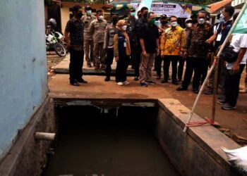 Wakil Bupati Serang, Pandji Tirtayasa, menghadiri acara peresmian pembangunan jaringan irigasi di Desa Margasana, Kecamatan Kramatwatu, Kamis (21/10/2021). (ISTIMEWA)