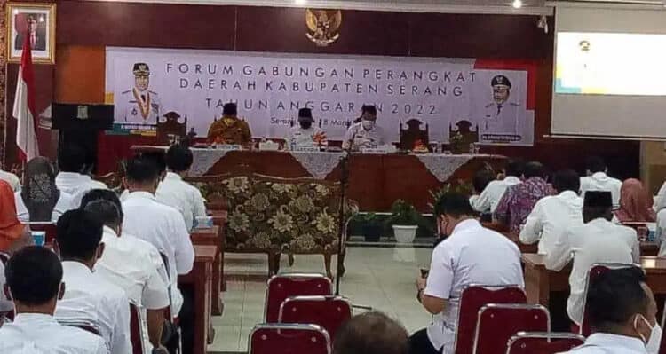 Rapat forum gabungan perangkat daerah, di lingkungan Pemkab Serang, Rabu (16/3/2022). (ISTIMEWA)