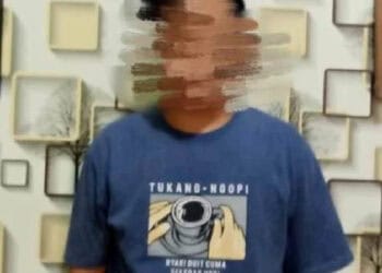 Terduga bandar togel online, diamankan di Mapolsek Mandalawangi, Selasa (17/5/2022). (ISTIMEWA)