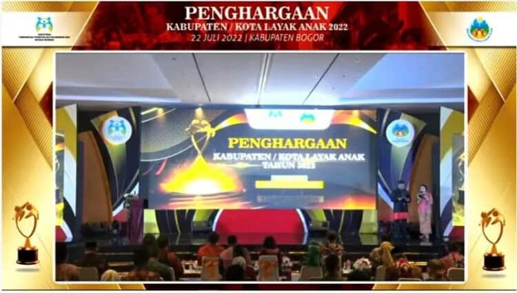 Kementerian PPPA berikan penghargaan KLA, kepada kabupaten kota secara virtual, belum lama ini. (ISTIMEWA)