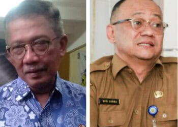 PJ Sekda Banten, M. Trenggono (kiri), Plt Sekretaris Dinsos Banten, Budi Dharma Sumapradja (kanan). (ISTIMEWA)