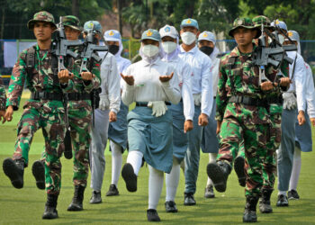 Foto Latihan Gabungan Paskibra Jelang HUT RI di Kota Tangerang