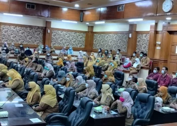 Puluhan Nakes di Kabupaten Serang, datangi wakil rakyat, Senin (5/9/2022). (ISTIMEWA)