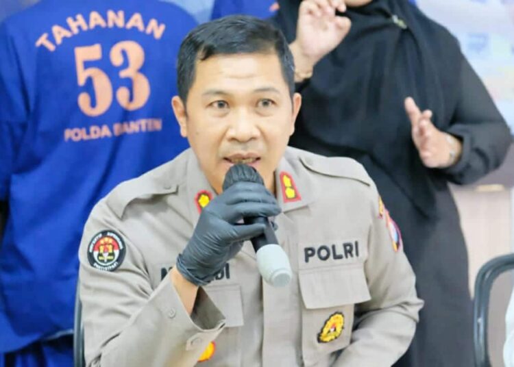 Kasubbid Penmas Bidhumas Polda Banten, AKBP Meryadi, sampaikan keterangan. (ISTIMEWA)