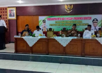 Panitia MTQ XIX Tingkat Provinsi Banten, sedang melakukan ekspose dan pembekalan kepada para petugas, Selasa (22/11/2022). (SIDIK/SATELITNEWS.COM)