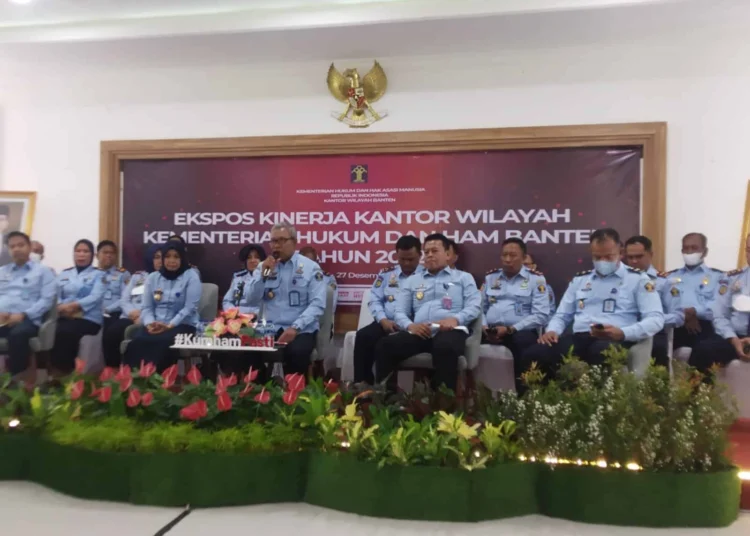 Ekspos Kinerja Kanwil Kemenkumham Banten Tahun 2022, di gedung Kanwil Kemenkumham Banten, Selasa (27/12). (LUTHFI/SATELITNEWS.COM)