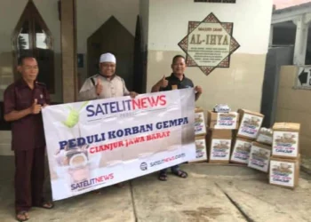 Salurkan Bantuan Bagi Korban Gempa Cianjur, Satelit News Gandeng PT SML Indonesia Private