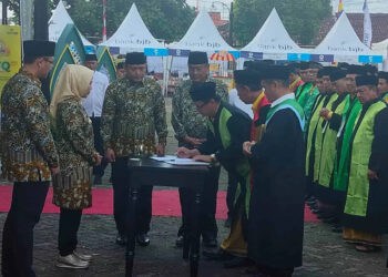 PEMBUKAAN MTQ–Pembukaan MTQ tingkat Kabupaten Serang, di Alun-alun Kramatwatu, Selasa (21/2/2023). (SIDIK/SATELITNEWS.COM)