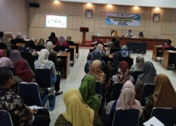 KOORDINASI–Satgas Percepatan Penurunan Stunting Provinsi Banten, sedang berkoordinasi terkait Pencegahan Stunting tingkat Kabupaten Pandeglang, di Aula Oproom Setda Pandeglang, Kamis (16/2/2023). (ISTIMEWA)