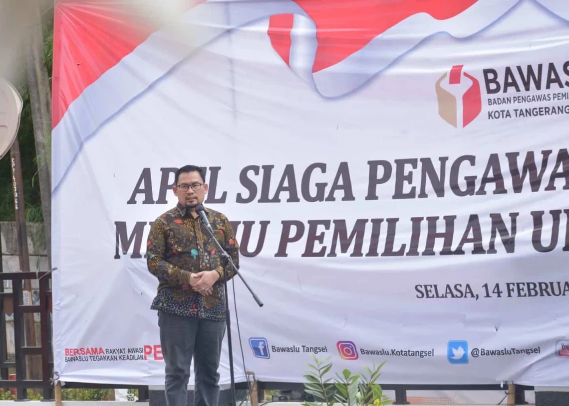 APEL : Suasana Apel Siaga Pengawasan Bawaslu Banten di Serang, Selasa (14/02/2023). (ISTIMEWA)