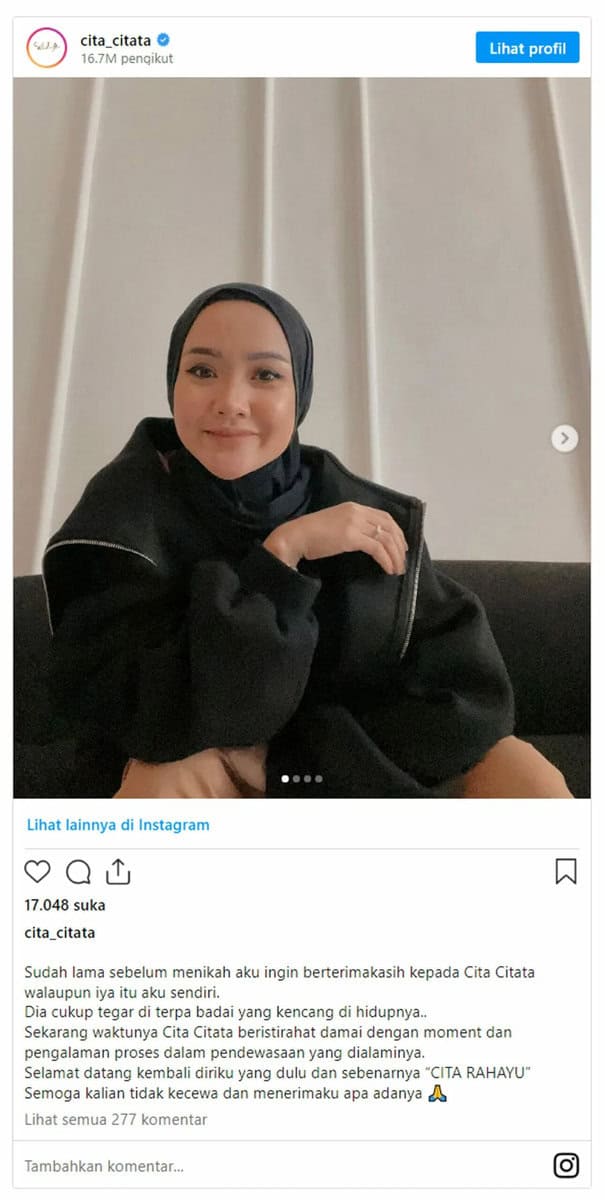 Selamat Datang Cita Rahayu, Bye-Bye Cita Citata