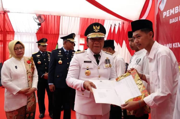 Ribuan Napi di Banten, terima remisi HUT RI ke 78, Kamis (17/8/2023). (LUTHFI/SATELITNEWS.COM)
