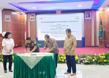 PT Hutama Karya jalin kerjasama dengan Kejati Banten, terkait pendampingan hukum. (LUTHFI/SATELITNEWS.COM)