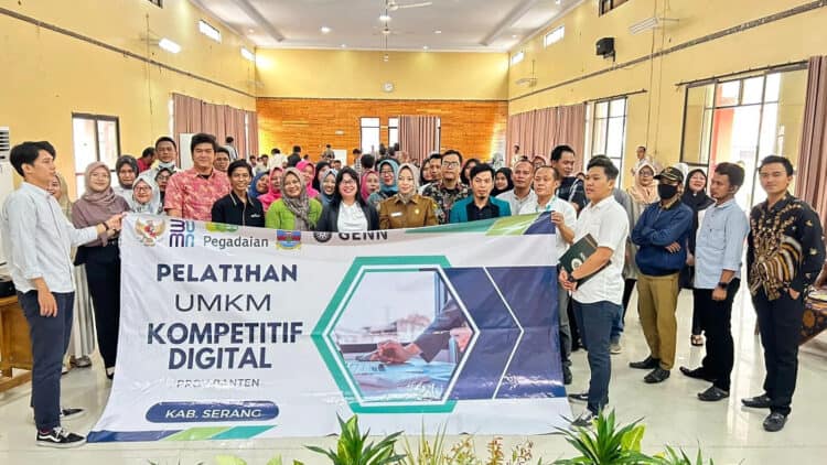 Diskoumperindag Kabupaten Serang dan Pegadaian, latih pelaku UMKM soal digitalisasi. (ISTIMEWA)