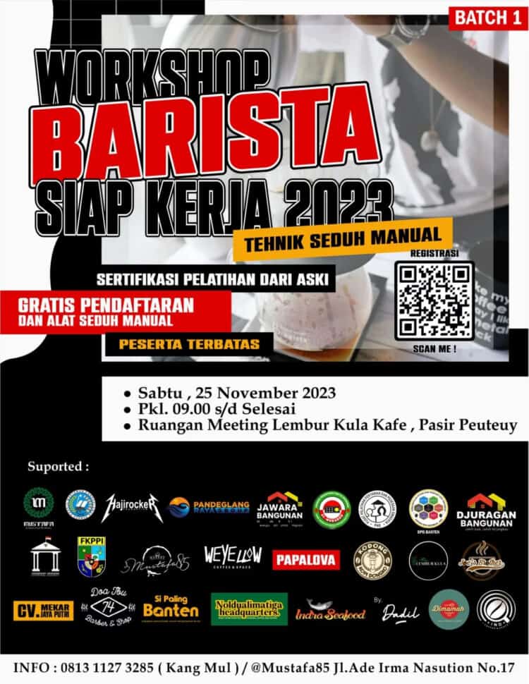 Player Workshop Barista di Kabupaten Pandeglang. (ISTIMEWA)