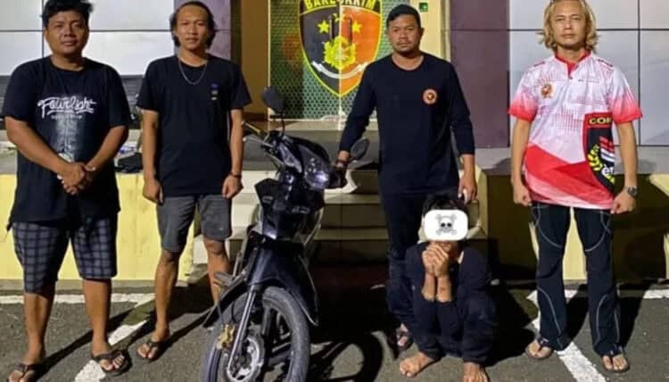 Seorang pelaku Curanmor, diamankan personel Satreskrim Polres Pandeglang. (ISTIMEWA)