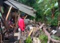 Rumah warga di Kecamatan Angsana, Kabupaten Pandeglang, ambruk tertimpa pohon. (ISTIMEWA)