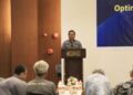 Inspektur Kabupaten Serang, Rudy Suhartanto, saat melakukan sosialisasi pencegahan korupsi. (SIDIK/SATELITNEWS.COM)