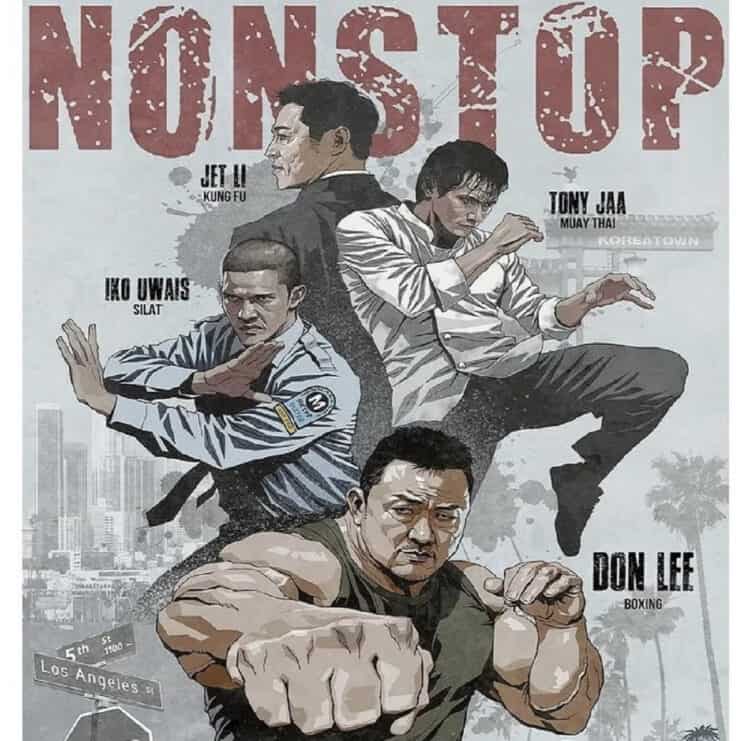 Iko Uwais-Ma Dong-seok-Tony Jaa -Jet Li di dalam satu poster. (ISTIMEWA)
