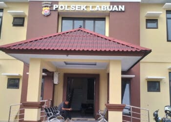 Mapolsek Labuan Polres Pandeglang, tampak dari depan. (ADIB FAHRIE/SATELITNEWS.COM)