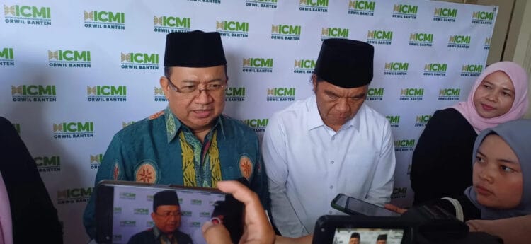 Wakil Ketua Umum ICMI Priyo Budi Santoso, mengapresiasi atas dukungan Pemprov Banten terhadap kiprah dan peran ICMI di wilayah. (LUTHFI/SATELITNEWS.COM)