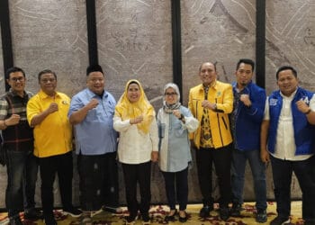 Jajaran petinggi Pengurus DPD Partai Golkar dan DPW Partai Demokrat Provinsi Banten, bangun komunikasi politik jelang Pilgub Banten, November 2024 nanti. (ISTIMEWA)