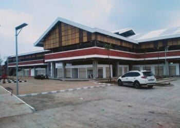Kondisi Pasar Baros Kabupaten Pandeglang, hampir rampung, dan rencananya akan diresmikan oleh Presiden RI Joko Widodo (Jokowi). (SIDIK/SATELITBEWS.COM)