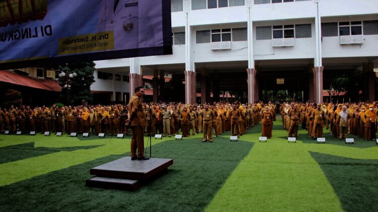 Hari Pertama Apel Sebagai Wakil Wali kota Tangerang, Maryono Wanti-wanti Pegawai yang Ngumpet di Ruangan