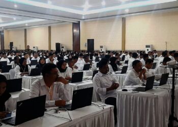 Ratusan honorer Pemkab Pandeglang, mengikuti seleksi P3K tahap pertama, beberapa waktu lalu. (DOKUMEN/SATELITNEWS.COM)