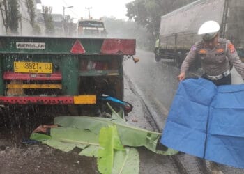 Pemotor di Lebak Tewas Usai Tabrak Truk Tronton