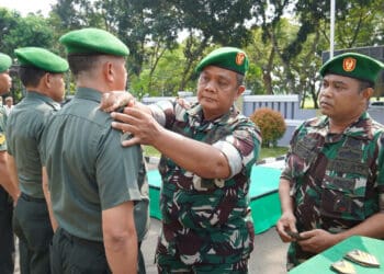 58 Prajurit Kodim Tigaraksa Naik Pangkat