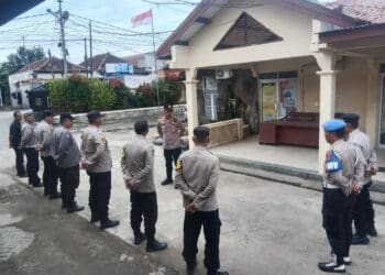 Polsek Kronjo Gelar Apel Siaga Jelang PSU Kabupaten Serang