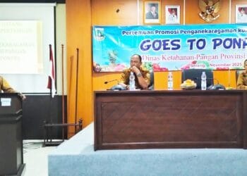 MENYAMPAIKAN ARAHAN : Kepala DKP Provinsi Banten Nasir M Daud (diatas mimbar) menyampaikan arahan diacara sosialisasi B2SA. (ISTIMEWA)