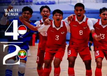 UKIR PRESTASI - M. Ibnu Alan (16) (tengah), dalam turnamen Piala AFF Futsal U-16 2025. (ISTIMEWA)