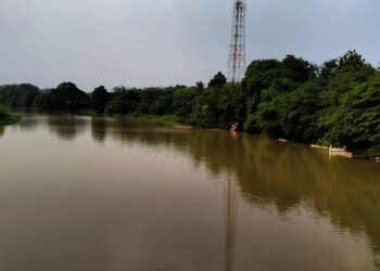 SUNGAI CIUJUNG : Aliran sungai ciujung di Desa Kolelet, Kecamatan Rangkasbitung bakal dijadikan sebagI tanggul dan lahan di bantaran sungai akan dibebaskan. Hingga saat ini, pihak BBWSC3 belum memasukan program tersebut dalam skala prioritas. (ISTIMEWA)