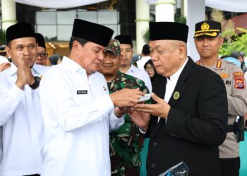 Bupati Tangerang Mochamad Maesyal Rasyid, usai memimpin upacara Hari Amal Bhakti Kemenag Tangerang, Sabtu (3/1/2026). (ISTIMEWA)