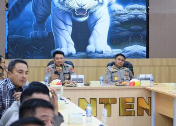 RAKOR : Personel Polda Banten melaksanakan rakor pengamanan arus mudik dan balik Lebaran 2026. (ISTIMEWA)