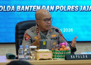 MENYAMPAIKAN PESAN : Kapolda Banten Irjenpol Hengki, menyampaikan pesan kepada jajarannya. (ISTIMEWA)